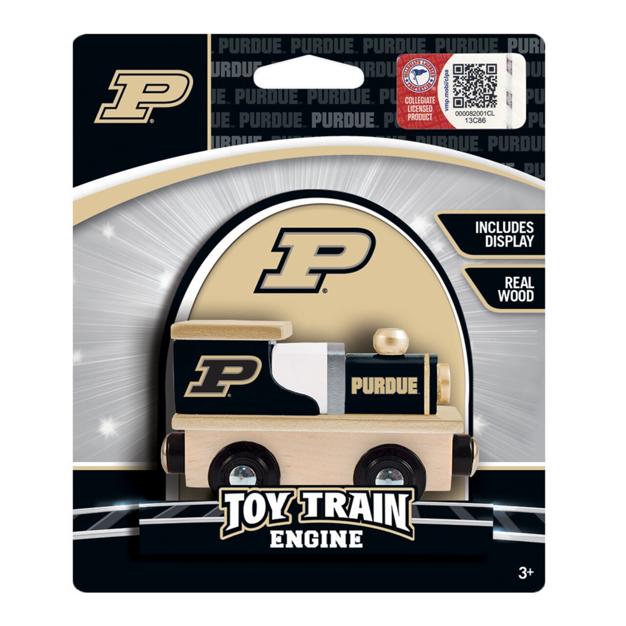 Masterpieces Officially Licensed NCAA Purdue Boilermakers Wooden Toy Train Engine For Kids
